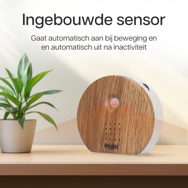 Image of Melodiez Musikbox – Melody Nature Box aus dunklem Holz – Soundbox mit Vogelgezwitscher, Meeresrauschen & Dschungelklängen – Mit Bewegungsmelder-3