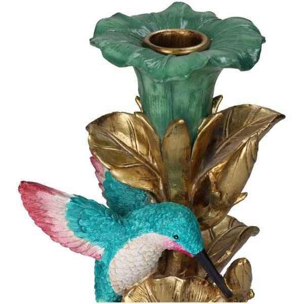 Image of Kerzenständer Kolibri – 26 cm – Detaillierter Kerzenhalter Vogel-Design – Bunte Tischdekoration-3