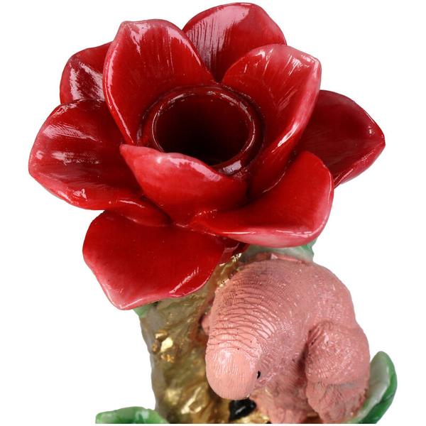 Image of Kerzenständer Pinker Papagei – 26cm – Polyresin – Bunte Deko – Wohnaccessoire & Tischdeko-3
