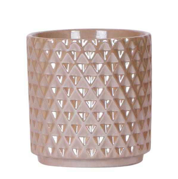 Image of Diamant Perle Dekotopf – Sand – Ø9cm – Blumentopf in Steinoptik – Eleganter Dekotopf für Zimmerpflanzen, Sukkulenten & Kakteen