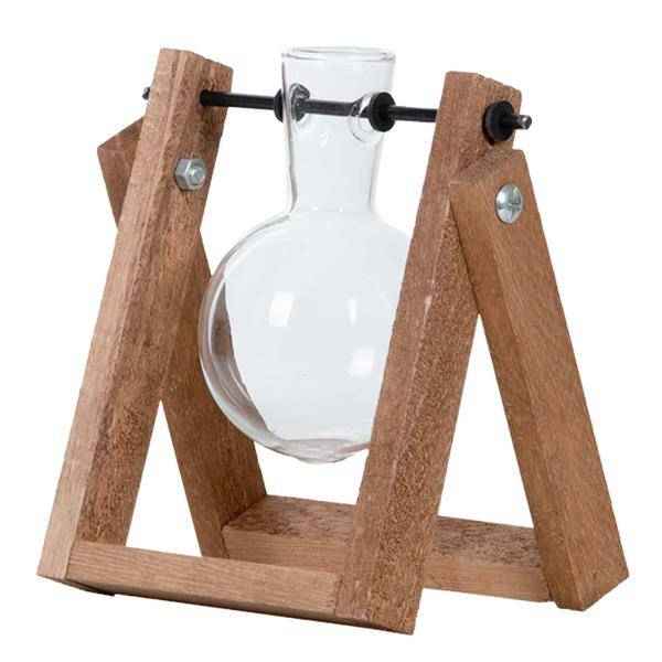 Image of Stecklingsständer mit Glasvase – Hydrokultur Anzuchtstation aus Holz – Glas Vase für Stecklinge & Pflanzenvermehrung – Deko & Geschenkidee-0
