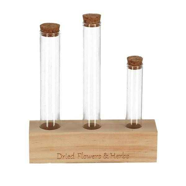 Image of Trockenblumenständer aus Holz – Tube M – 15x4x17,5cm – Halter für Trockenblumen & Kräuterarrangements-2