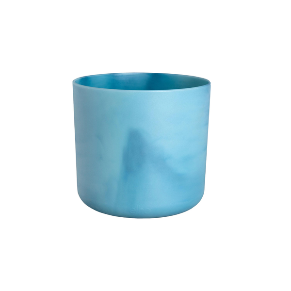 Image of Pflanztopf Ocean Atlantikblau D18xH17 – Nachhaltiger Blumentopf aus Ozean – inspiriertem Recyclingmaterial – Mit Drainageloch-0