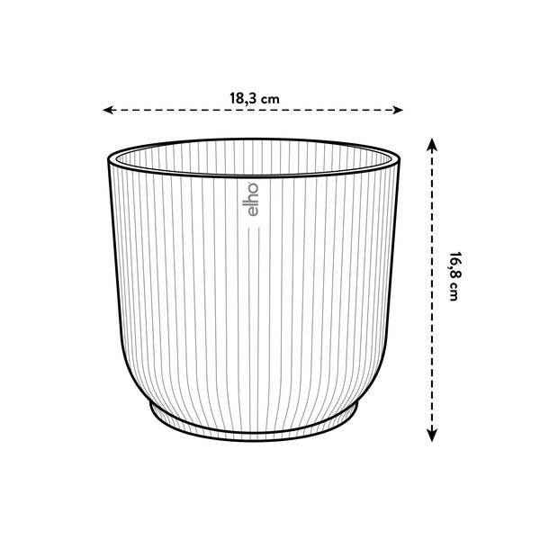 Image of Pflanztopf Vibes Fold – Rosa – D18cm x H17cm – Blumentopf mit Rillenstruktur – Mit Wasserablauf – Übertopf aus Kunststoff für Zimmerpflanzen