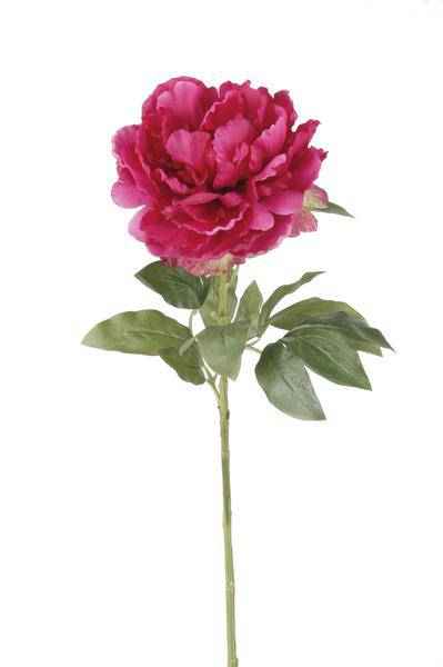 Image of Künstliche Blumenstrauß Pfingstrosen Dunkelrosa – 5 Stück je 65cm – Realistische Kunstblumen – Eleganter Deko Blumenstrauß-3