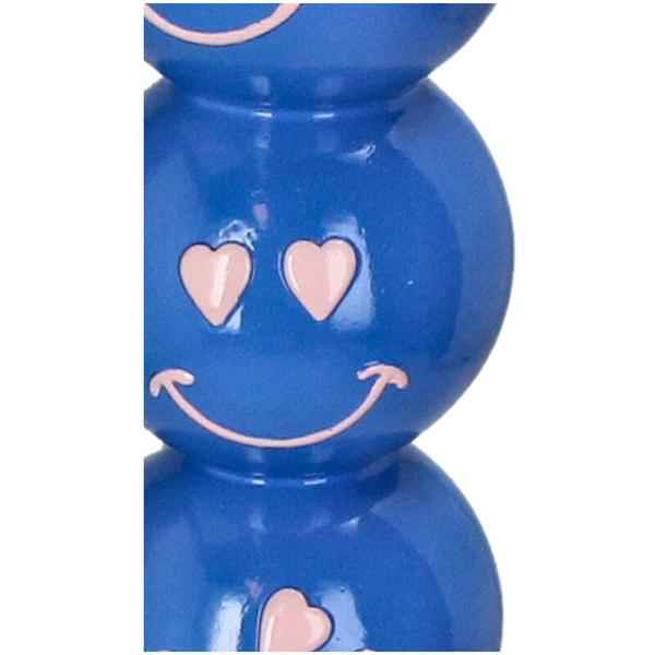 Image of Kerzenständer Smiley – Blaue Kugeln – 9x9x36cm – Dekorativer Kerzenhalter – Gute – Laune – Design-2