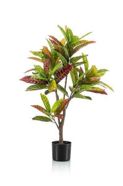 Image of Kunstpflanze Croton Codiaeum – Wunderstrauch – 95cm – künstliche Pflanze mit bunt gefärbten Blättern & Holzstamm – Deko-Pflanze für Zimmer & Büro-0