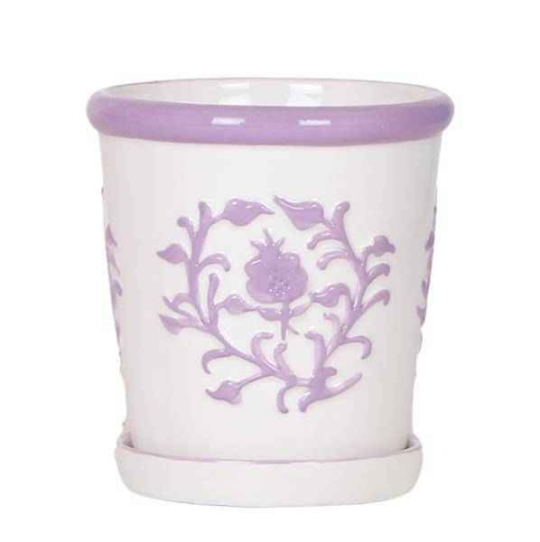 Image of Malaga Topf Flieder – Ø9cm – Keramik Blumentopf im mediterranen Design – Dekotopf für Zimmerpflanzen, Kräuter & Sukkulenten – Hochwertig & langlebig-0