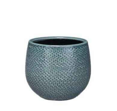 Image of Topf Gabriel Rund Blau – D14cm – Moderner Keramik Blumentopf – Zeitloser Übertopf für Zimmerpflanzen – Elegant & vielseitig für Wohnraum Balkon & Büro-0