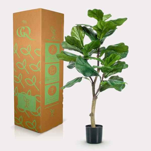 Image of Kunstpflanze Ficus Lyrata – Geigen – Feige – 90cm – künstliche Pflanze mit realistischen Blättern – Deko-Pflanze für Zimmer & Büro – pflegefrei