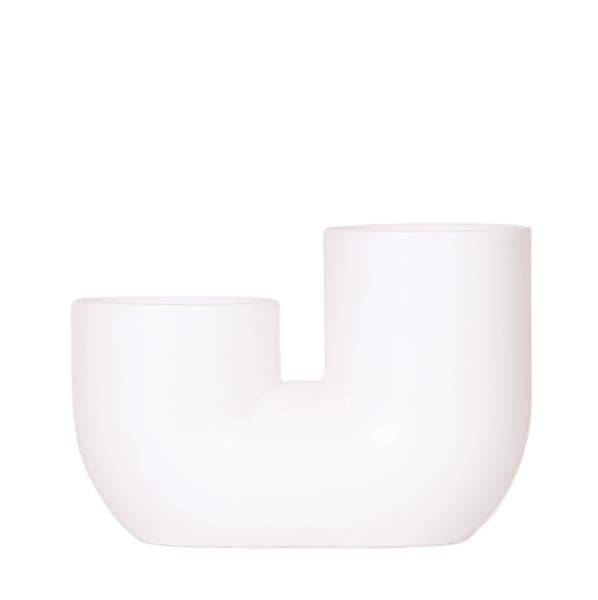 Image of Röhre Ziertopf Weiß – Duo – Keramiktopf für zwei Pflanzen Ø9cm – Moderner Blumentopf für Orchideen, Sukkulenten & Zimmerpflanzen – Robust & dekorativ-0