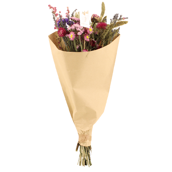 Image of Trockenblumen Feldblumenstrauß Rosa – Blumenstrauß – Ø25cm ↕60cm – Romantische Rosatöne – Pflegefrei – Natürliche Deko für Innenräume-0