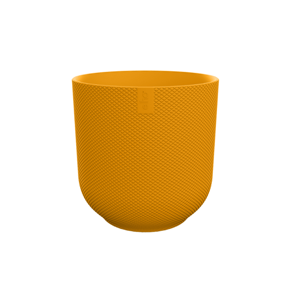 Image of Pflanztopf Jazz Round – Bernsteingelb – D14cm x H13cm – Blumentopf aus Kunststoff – Für Innen – & Außenbereiche – Übertopf in runder Form-0