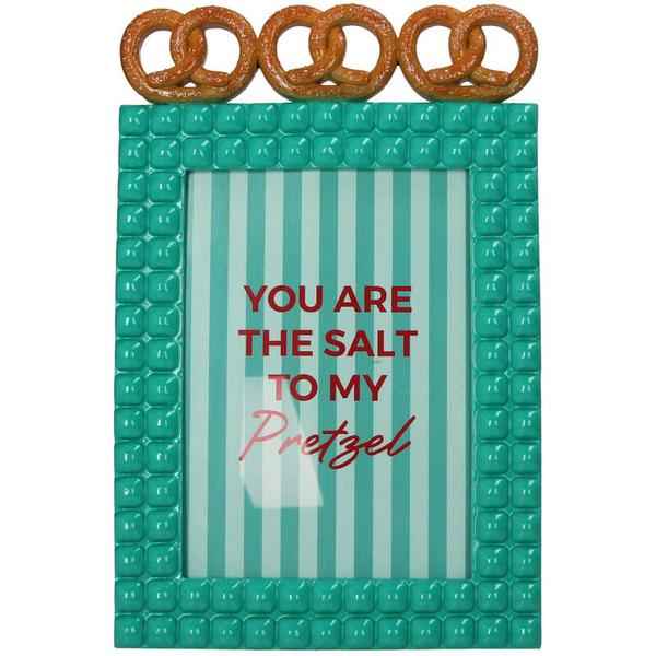 Image of Bilderrahmen Pretzel – Polyresin – Türkis – 13x18cm – Verspieltes Brezel – Design – Kreative Foto – Deko für Zuhause-0