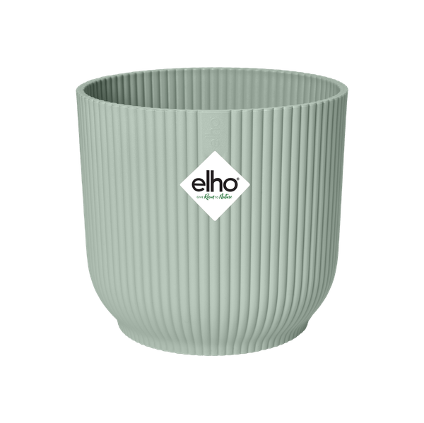 Image of Pflanztopf Vibes Fold – Grün – D18cm x H17cm – Blumentopf mit Rillenstruktur – Mit Wasserablauf – Übertopf aus Kunststoff für Zimmerpflanzen-1