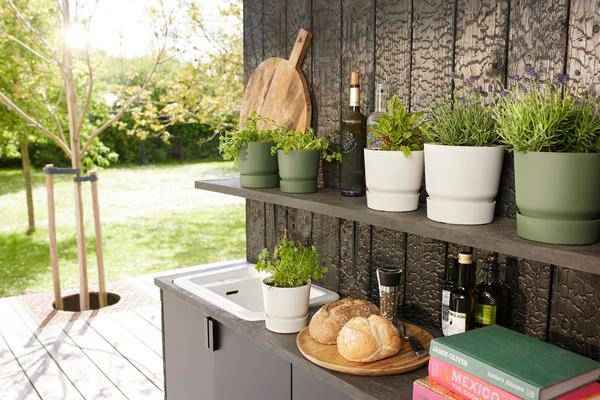 Image of Blumentopf Greenville Rund Weiß – Ø14cm – Höhe 13cm – Moderner Pflanztopf für Zimmerpflanzen & Garten – Robust & nachhaltig – Indoor & Outdoor-2