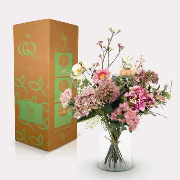 Image of Kunstpflanze Kunstblumenstrauß Mystischer Sommer ↕65cm – künstliche Grünpflanze für Wohnzimmer, Büro, Flur & pflegeleichte Deko