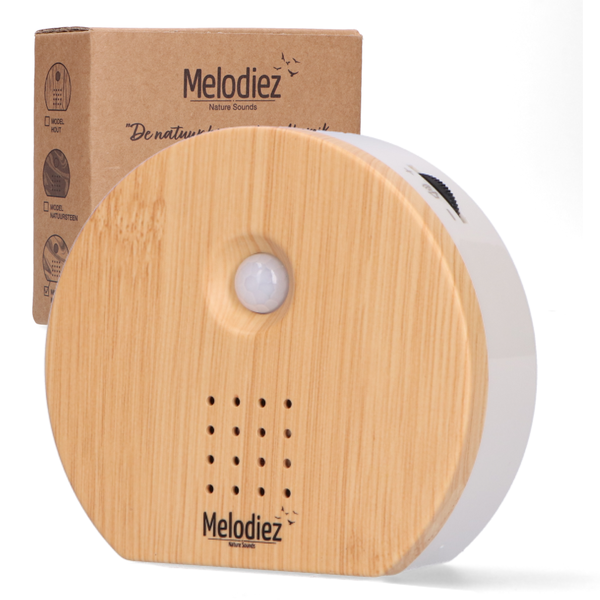 Image of Melodiez Spieluhr Holz – Melody Nature Box mit Bewegungsmelder – Naturklänge wie Vogelgezwitscher, Meeresrauschen & Dschungel-0
