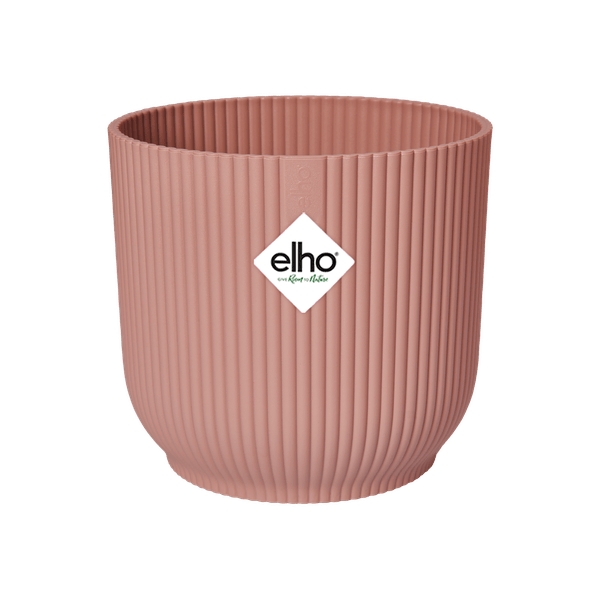 Image of Pflanztopf Vibes Fold – Rosa – D22cm x H20cm – Blumentopf mit Rillenstruktur – Mit Wasserablauf – Übertopf aus Kunststoff für Zimmerpflanzen-1
