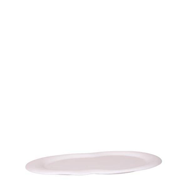Image of Wolkenteller Ovales Tablett – Weiß – Ø30cm – Dekotablett aus Metall für Orchideen, Pflanzensets & Wohnaccessoires – Modernes Deko-0