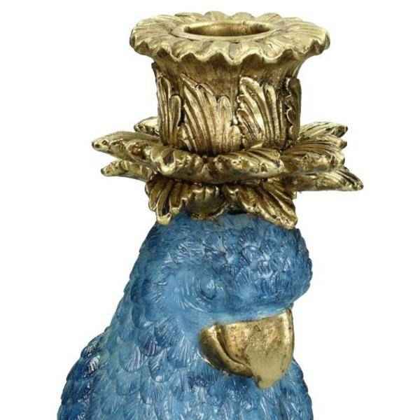 Image of Kerzenständer Vogel Blau Polyresin ↕36cm – dekorativer Kerzenhalter, Tischdeko & Wohnaccessoire für Zuhause-3