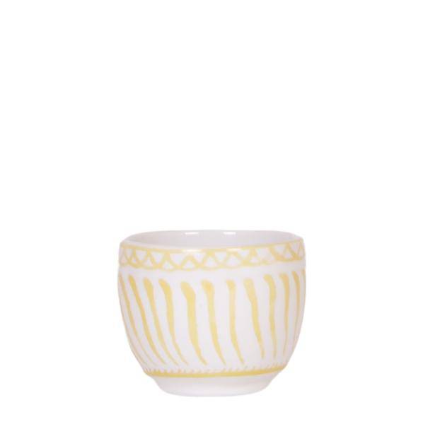 Image of Topf Granada – Gelb – Ø6cm – Dekorativer Blumentopf aus Keramik im mediterranen Stil – Glasiertes Pflanzgefäß – Mini – Übertopf für Zimmerpflanzen-0