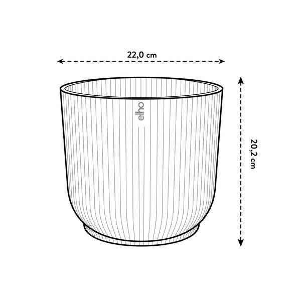 Image of Pflanztopf Vibes Fold – Rosa – D22cm x H20cm – Blumentopf mit Rillenstruktur – Mit Wasserablauf – Übertopf aus Kunststoff für Zimmerpflanzen