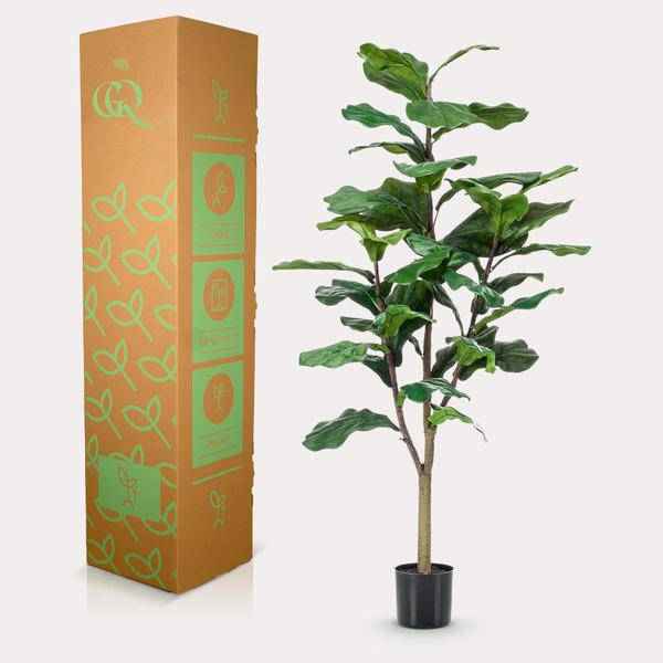 Image of Kunstpflanze Ficus Lyrata – Geigen – Feige – 120cm – künstliche Pflanze mit realistischen Blättern – Deko-Pflanze für Zimmer & Büro – pflegefrei-3