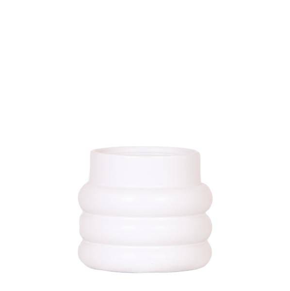 Image of Bubble Dekotopf – Weiß – Ø9cm – Keramik Blumentopf mit Struktur – Stilvoller Pflanzentopf für Sukkulenten, Kakteen & kleine Zimmerpflanzen-0