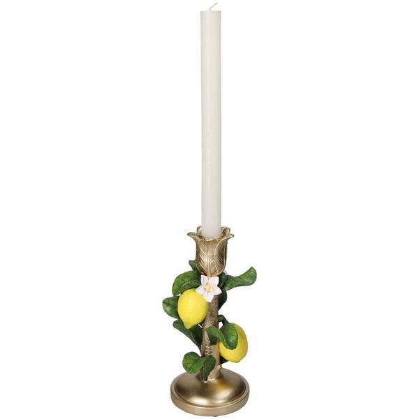 Image of Kerzenständer Zitrone – 22cm – Sommerlicher Kerzenhalter mit Zitronen – Motiv – Bunte Tischdeko-1