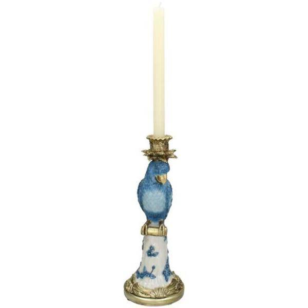 Image of Kerzenständer Vogel Blau Polyresin ↕36cm – dekorativer Kerzenhalter, Tischdeko & Wohnaccessoire für Zuhause-2