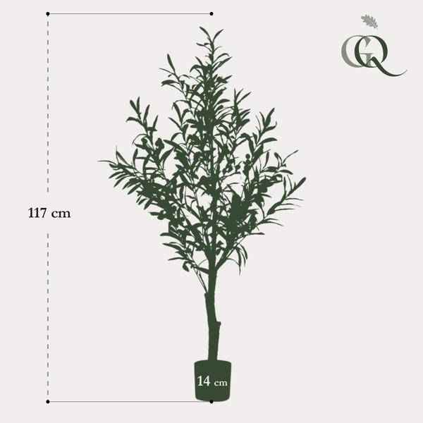 Image of Kunstpflanze Olivenbaum – Olea Europaea – 115cm – künstlicher Baum mit naturgetreuen Blättern & Oliven – Deko-Pflanze für Zimmer & Büro – pflegefrei-4
