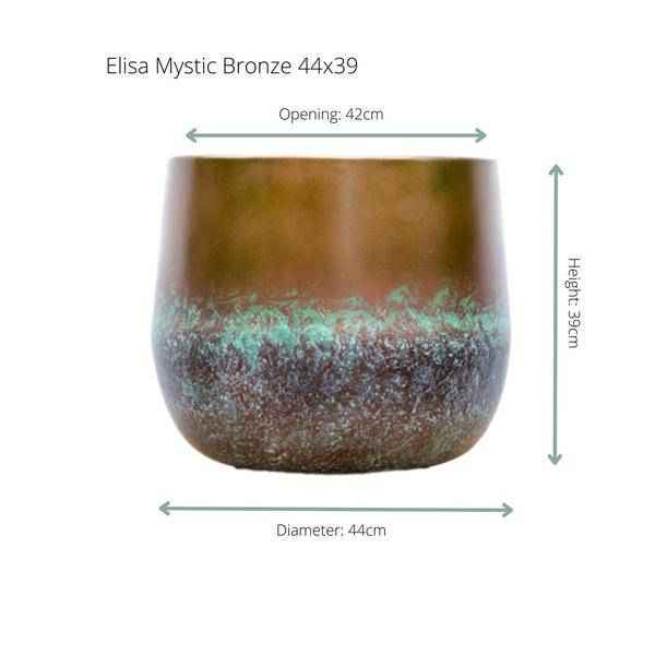 Image of Topf Elisa Bronze – Blumentopf – Ø44cm x H39cm – Dekorativer Pflanzentopf für Innen – und Außenbereich