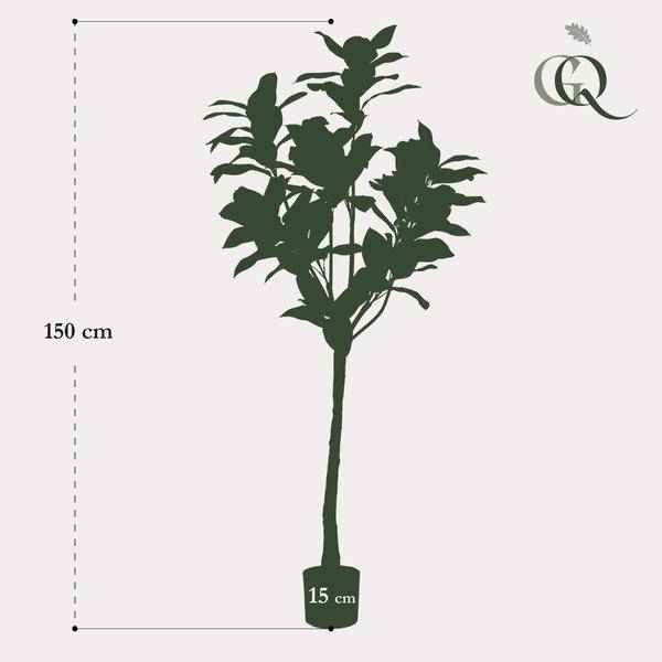 Image of Kunstpflanze Magnolia Grandiflora ↕150cm – künstliche Grünpflanze für Wohnzimmer, Büro, Flur & pflegeleichte Deko-3