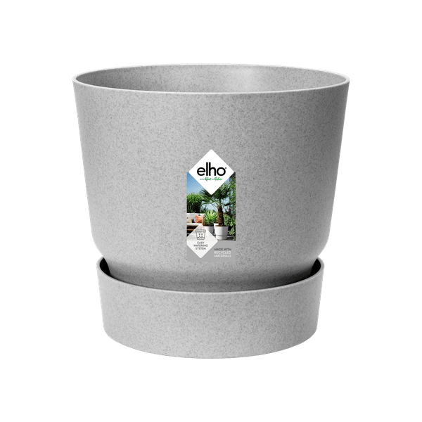 Image of Topf Greenville Rund Grau – Blumentopf D14 x H13 – Moderner Pflanztopf für Indoor & Outdoor – Nachhaltig & stilvoll-0
