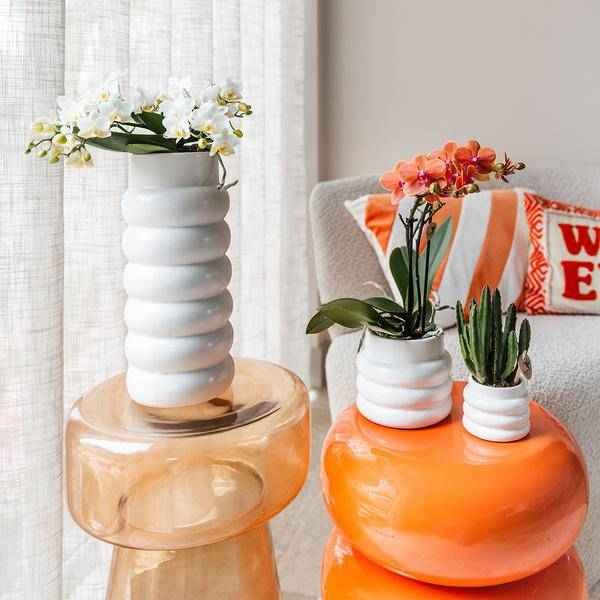 Image of Blumentopf Bubble – Weiß – Ø6cm – Keramik Dekotopf mit strukturierter Oberfläche – Stilvoller Mini – Pflanztopf für Sukkulenten & Zimmerpflanzen-3