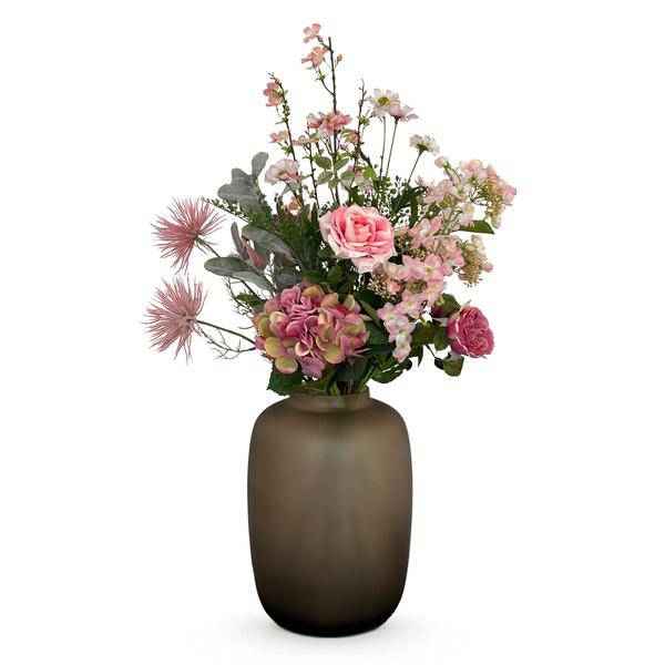 Image of Künstliche Blumen – Seidenblumenstrauß Pretty Pink – L – 89cm – Handgebunden – Hochwertiger Deko Blumenstrauß in Rosa für Wohnzimmer, Büro & Hochzeit