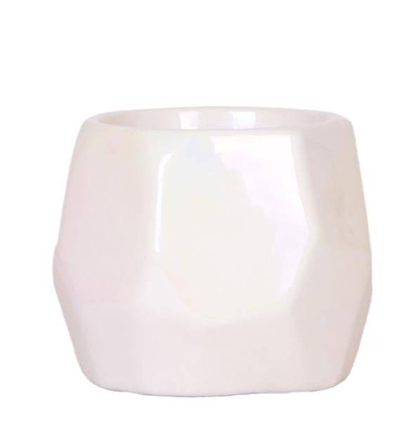 Image of Perlentopf Travertin – Ø9cm – Eleganter Keramik Blumentopf mit glänzender Oberfläche – Dekotopf für Zimmerpflanzen, Sukkulenten & Kräuter-0