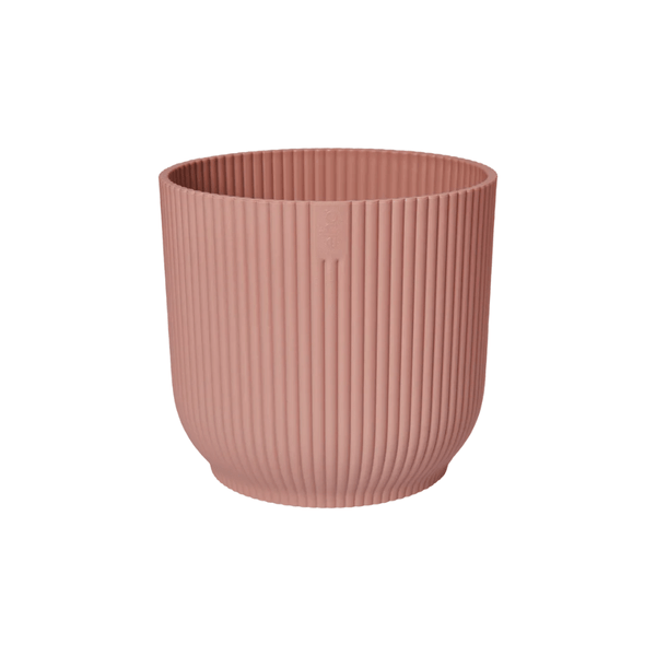 Image of Pflanztopf Vibes Fold – Rosa – D22cm x H20cm – Blumentopf mit Rillenstruktur – Mit Wasserablauf – Übertopf aus Kunststoff für Zimmerpflanzen-0