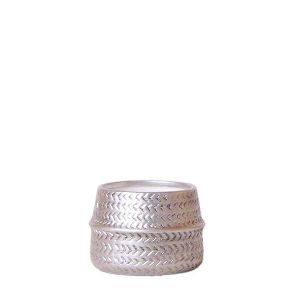 Image of Blumentopf Rille – Gold – Ø6cm – Kleiner Keramik – Ziertopf mit Rillenstruktur – Matte Oberfläche – Für Mini-Pflanzen & Sukkulenten-0
