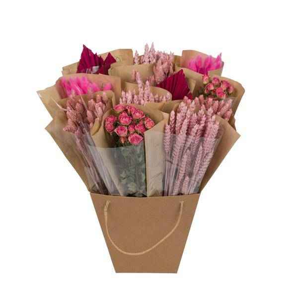 Image of Getrocknete Blumen – Getrockneter Mono Mix – Rosa – 50cm – Handgebundener Trockenblumenstrauß – Langlebig & pflegeleicht – Dekoration & Geschenkidee