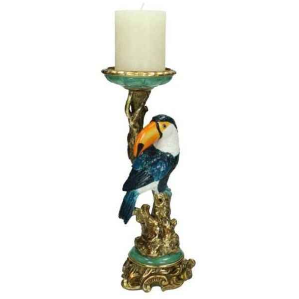 Image of Kerzenständer Tukan – Bunter Kerzenhalter – 30cm – Tropisches Design – Indoor & Outdoor-1