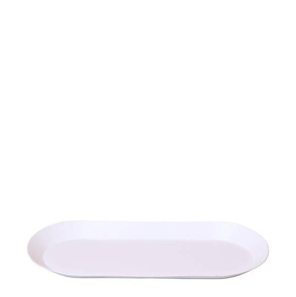 Image of Ovales Tablett – Weiß – Metalltablett 30x13cm – Dekoteller für Pflanzen, Töpfe & Wohnaccessoires – Stilvolle Basis für Orchideen & Deko – Sets-0