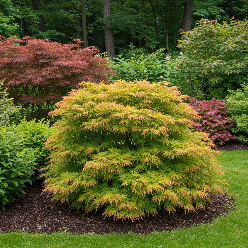 Image of Japanischer Ahorn – Acer palmatum Metamorphosa – 70cm hoch – 19cm – Balkonpflanze & Zierbaum – Grünes Frühlingslaub, rote Herbstfärbung-4