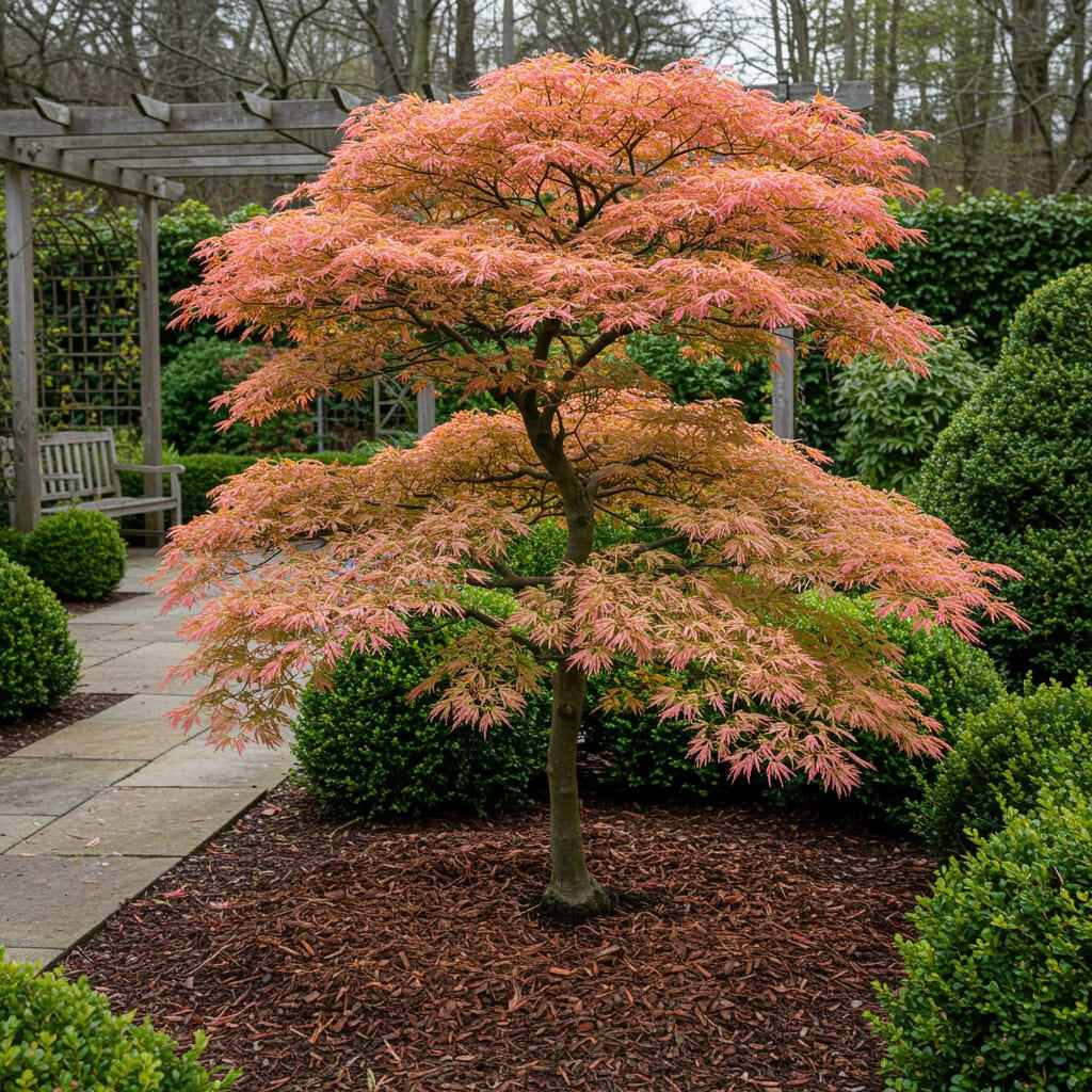 Image of Japanischer Ahorn Acer palmatum Iyoshi – Rosa Balkonpflanze – Ø19cm – Höhe ca. 70cm – Fein geschnittener Zierahorn für Beet & Balkon-4