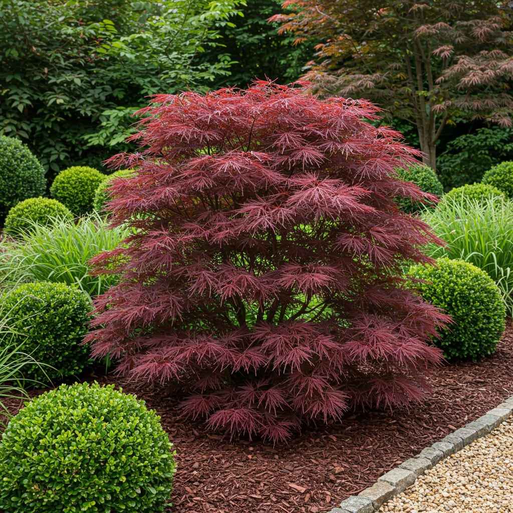 Image of Japanischer Ahorn Acer palmatum 'Sumi – nagashi' – Roter Zierahorn – Balkon – & Terrassenpflanze – Ø19cm – Ca. 70cm hoch-0